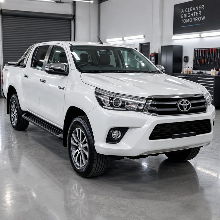 Freshly spray painted bakkie